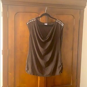 Cow bell faux suede top XL